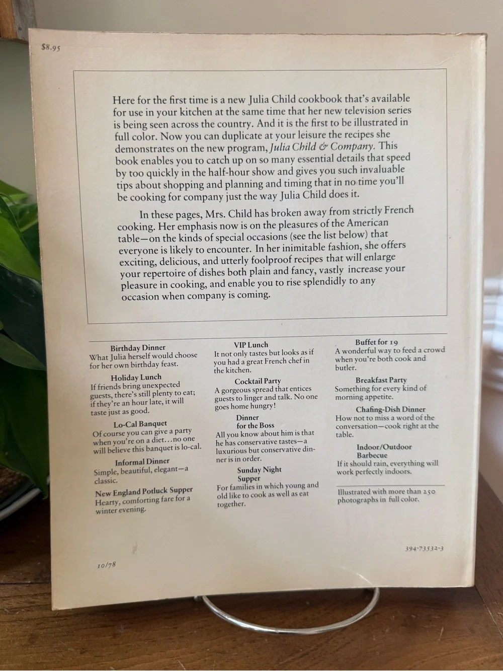 1978 First Edition Julia Child & Company Cookbook paperback